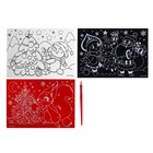 Гравюра на новый год «Ёлка», А5, 3 шт - Фото 3