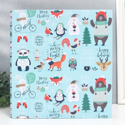 Фотоальбом на 1000 фото 10×15 см «Лесные зверята в зимнем лесу», кожзам, 36×33.5×6.5 см