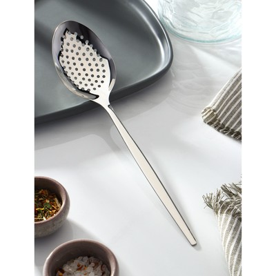 Ложка для снятия пены, 27 см, толщина 2.5 мм, серебристая