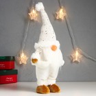 Кукла интерьерная "Дед Мороз в белоснежном кафтане, колпаке с бомбошкой" 32х14х9 см - Фото 2