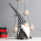 Кукла интерьерная свет "Дед Мороз в сером клетчатом колпаке" 52х15х14 см - фото 24215230