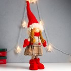 Кукла интерьерная "Девочка в клетчатом сарафане с пуговками" 52х15х10 см - фото 21739508