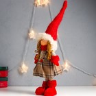 Кукла интерьерная "Девочка в клетчатом сарафане с пуговками" 52х15х10 см - фото 21739509