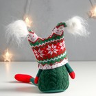 Кукла интерьерная "Дед Мороз в шапке с зелёными узорами, с бомбошками" 41х13х10 см - Фото 4