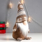 Кукла интерьерная "Дед Мороз в бежевом колпаке с узорами" 28х13х9 см - Фото 2