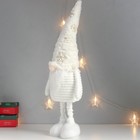 Кукла интерьерная "Дед Мороз в белом колпаке с золотом" раздвижной 80х22х14 см - Фото 3
