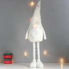 Кукла интерьерная "Дед Мороз в белом колпаке с золотом" раздвижной 80х22х14 см - Фото 5