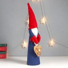 Кукла интерьерная "Дед Мороз в синем кафтане, красном колпаке с сердцем" 47х14х11 см - Фото 2