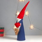 Кукла интерьерная "Дед Мороз в синем кафтане, красном колпаке с сердцем" 47х14х11 см - Фото 3
