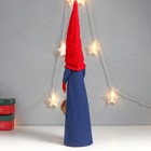 Кукла интерьерная "Дед Мороз в синем кафтане, красном колпаке с сердцем" 47х14х11 см - фото 21739558