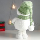 Кукла интерьерная "Снеговик в зелёном колпаке со снежинкой" 60х17х16 см - Фото 4
