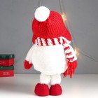 Кукла интерьерная "Снеговик в красной шапке-ушанке с бомбошкой" 40х17х16 см - Фото 4