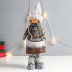 Кукла интерьерная "Девочка в зимнем наряде со снежинками" 45х16х9 см - фото 319023448