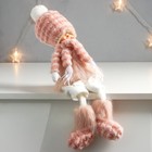 Кукла интерьерная "Мальчишка-кудряш в розовом меховом костюме" длинные ножки 51х10,5х13,5 см   75753 - Фото 3