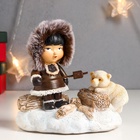 Фигурка светящаяся «Малыш и белый медвежонок - посиделки у костра», 12.5×8×13.5 см - Фото 2