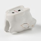 Салфетница Доляна «Зайка в золотом», 12×7×8.5 см, белая - Фото 2