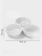 Менажница 3 ячейки Доляна «Зайка в золотом», 16.5×7.5 см, доломит, белая - Фото 2