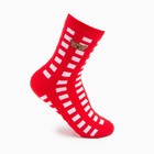 Носки женские махровые, цвет красный/белый, размер 23-25 - Фото 1