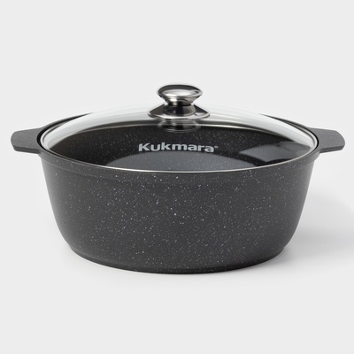 Кастрюля-жаровня KUKMARA, 5 л, d=28 см, антипригарное покрытие, литой алюминий, серая