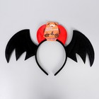 Карнавальный ободок «Летучая мышь» с рожками - фото 24608750