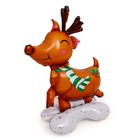 Воздушный шар фольгированный 60" «Новогодний олень», на подставке - Фото 3