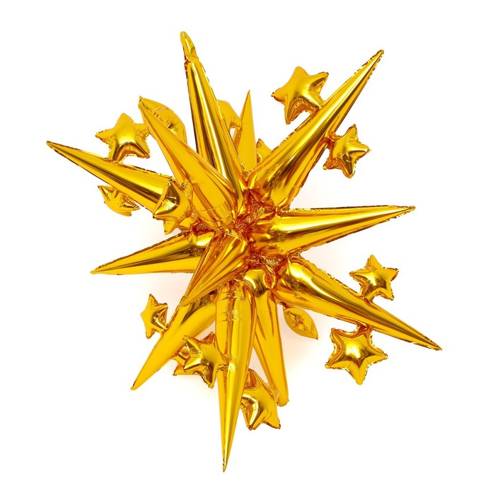 Шар фольгированный 45 «Звезда объёмная», золото, под воздух