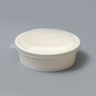 Салатник белый, с пластиковой крышкой, 500 мл - фото 321535223