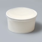 Салатник белый, с пластиковой крышкой, 1000 мл - фото 319024001