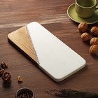 Доска для подачи Magistro Marble, 30×15 см, мрамор, акация - фото 804992050