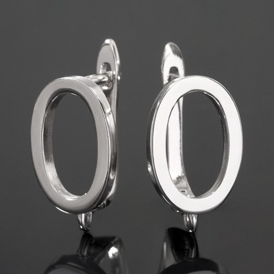 Швензы родированные «Овал», 1.8×1.1 см, цвет серебро