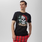 Пижама новогодняя мужская: футболка, брюки KAFTAN «Череп», чёрная, размер 48 - Фото 3