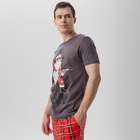 Пижама новогодняя мужская: футболка, брюки KAFTAN «Рок», серо-красная, размер 48 - Фото 2