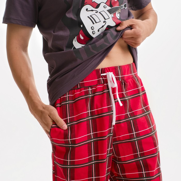 Пижама новогодняя мужская KAFTAN "Рок", цвет серый, размер 54