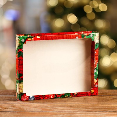 Коробка сборная крышка - дно с окном, «Исполнения желаний 2», 26×21×4 см