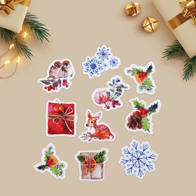 Набор виниловых стикеров на окна «Чудеса», многоразовые, 10 х 10 см