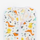 Пеленка-кокон на молнии, рост 62 см, цвет белый дино, кулирка 100% хлопок - фото 54736168