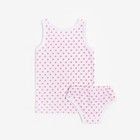 Комплект для девочки (майка/трусы), цвет светло-серый/розовый, рост 86-92 см - Фото 3