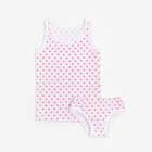 Комплект для девочки (майка/трусы), цвет светло-серый/розовый, рост 98-104 см - Фото 1