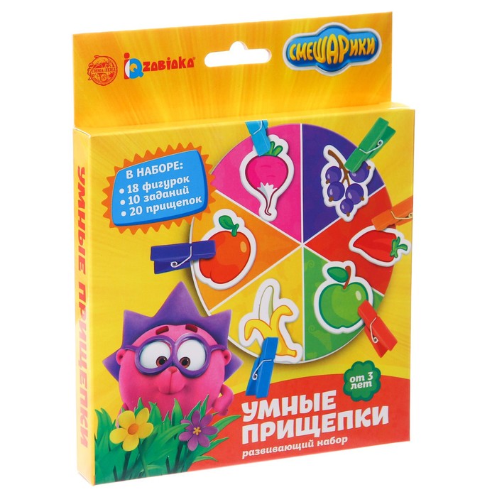Развивающая игра с прищепками «Смешарики: Умные прищепки», уценка - Фото 1