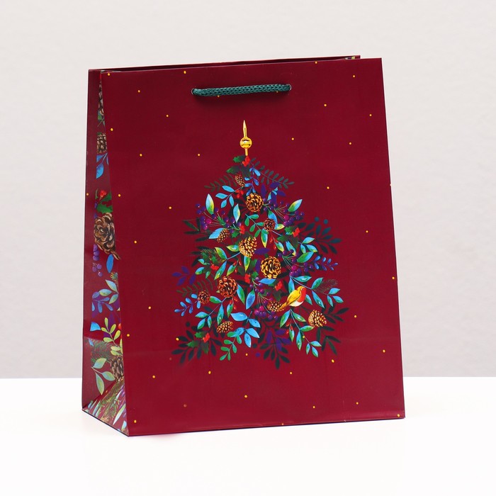 Пакет подарочный "Праздничный венок", 18 х 22,3 х 10 см