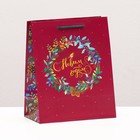 Пакет подарочный новогодний ламинированный «С Новым годом красный», 18×22.3×10 см - Фото 1