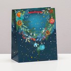 Пакет подарочный "Ночное небо с венком", 18 х 22,3 х 10 см - фото 319733200