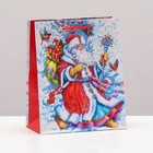 Пакет подарочный "Дедушка Мороз", 18 х 22,3 х 10 см - фото 319733212