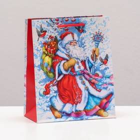 Пакет подарочный "Дедушка Мороз", 18 х 22,3 х 10 см