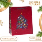 Пакет подарочный новогодний ламинированный «Праздничный венок», 26×32×12 см - Фото 1