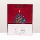 Пакет подарочный новогодний ламинированный «Праздничный венок», 26×32×12 см - Фото 2