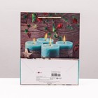 Пакет подарочный "Бирюзовые свечи", 26 х 32 х 12 см - Фото 2