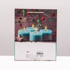 Пакет подарочный "Бирюзовые свечи", 26 х 32 х 12 см 9232507 - фото 16538162