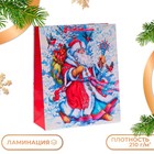 Пакет подарочный новогодний ламинированный «Дедушка Мороз», 26×32×12 см - Фото 1