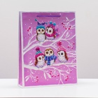 Пакет подарочный новогодний ламинированный «Нежные совы», 33×42.5×10 см - Фото 2